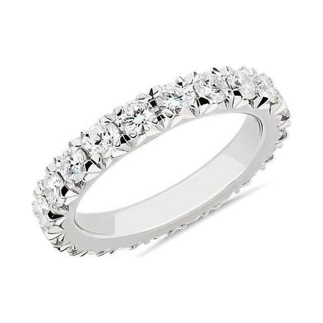 1.00 Ct Brillant Rond Coupe Naturelle Diamond Ronde Bague d'Éternité d'Engagement pour Son Solide 950 Taille Platine 5.5