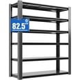 thumbnail image 2 of 78" H Metal Storage Shelving, 3000LBS Heavy Duty Shelves Unit, Adjustable 5 Tier Storage Rack,  Utility Shelf for Garage, Warehouse, Bedroom, Kitchen,18" D×47.5“W×78”H, Black, 2 of 8