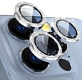 thumbnail image 1 of Camera Lens Protector for iPhone 13 Pro - iPhone 13 Pro Max, 9H Tempered Glass Film, Aluminum Alloy Lens Protective Cover, Bling, 1 of 5