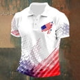 thumbnail image 2 of CONROSES 4Th Of July Men's Short Sleeve Polo Shirts Patriotic Usa Flag Graphic Collared Independence Day Polo Shirt for Men Casual Golf Shirts, 2 of 3