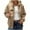 *1-Khaki, variant on Women's Quilted Zip-Up Bomber Jackets,Ladies Lightweight Jacquard Coat,Fall Winter Collared Cropped Blazers For Women,Khaki,Size S