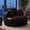 Black, variant on KavlSean 53.5" Corduroy Oversized Round Chaise Lounge, Comfy Upholstered Boneless Couch with Pillow, No Assembly Required, Deep Seat Lounge Floor Compression Sofa Chair for Living Room, Apartment