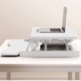 thumbnail image 4 of New 32 Inch Desk Converter, Height Adjustable Sit to Stand Riser, Dual Monitor and Laptop Workstation with Wide Keyboard Tray, Standing Computer Desk, WHITE, 4 of 6