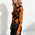 thumbnail image 4 of SHIXINCHIL Ribbed Knit Crop Tops for Women Funny Halloween Long Sleeve T Shirts Cute Graphic Print Tees Fall Holiday Pullover Jumper Top Multicolor XXL, 4 of 8