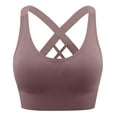 thumbnail image 2 of SMihono Sports Bra for Women High Support, Criss-Cross Back Padded Strappy Sports Bras Yoga Bra with Removable Cups Brown M, 2 of 6