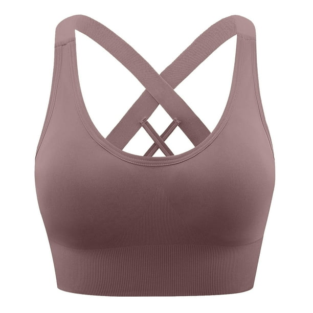Karight High Impact Sports Bras for Women Plus Size Criss-Cross Full Coverage Bra Breathable Wireless Wide Band Workout Top