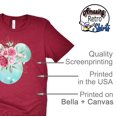 thumbnail image 5 of Women Teen Mickey Ears Pink Flowers with Gold Leaves Shirt Floral Adult Ladies Boho Character Tshirt (Raspberry, Large), 5 of 7