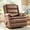 Dark Brown, variant on ZOY HOME Classic Swivel Rocker Recliner Chair, Manual Faux Leather Reclining Living Room Single Sofa with Side Handle & Overstuffed Arms, Light Brown
