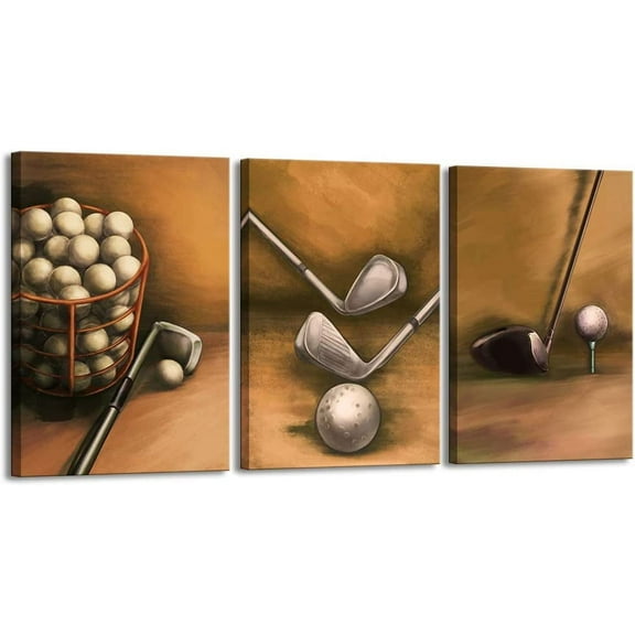 Hieng Golf Painting Wall Art Vintage Golf Balls Picture Art Prints Sports Poster Artwork for Gym Home Office Man Bedroom Decoration