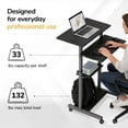 thumbnail image 5 of Mount-It! Mobile Stand Up Desk | Height Adjustable Computer Rolling Cart | Silver, 5 of 10