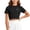 Black, variant on Girls Trendy Cropped T-Shirt, Quick Dry Sun Protection Short Sleeve Crew Neck Top for 5-15 Years Old, Fashionable Casual & Athletic Wear White 14 Years