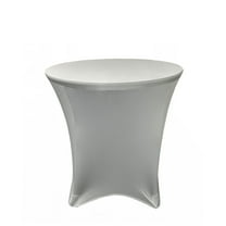 Your Chair Covers - 30 x 30 inch Lowboy Cocktail Round Stretch Spandex Table Cover Silver for Wedding, Party, Birthday, Patio, etc.