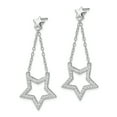 thumbnail image 2 of Primal Silver Sterling Silver Rhodium-plated Cubic Zirconia Star Dangle Earrings, 2 of 5