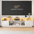 thumbnail image 6 of Aphthongs 90" LED TV Stand with Power Outlet for 100/90/85 Inch TVs, High Glossy Modern Entertainment Center TV Media Console Gaming with 2 Storage Cabinets for Living Room, Bedroom, 6 of 8