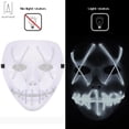 thumbnail image 2 of Gustave Scary Halloween LED Mask EL Grow Mask 3 Lighting Modes LED Light UP Creepy Face Mask for Halloween Costume Cosplay Party "White", 2 of 13