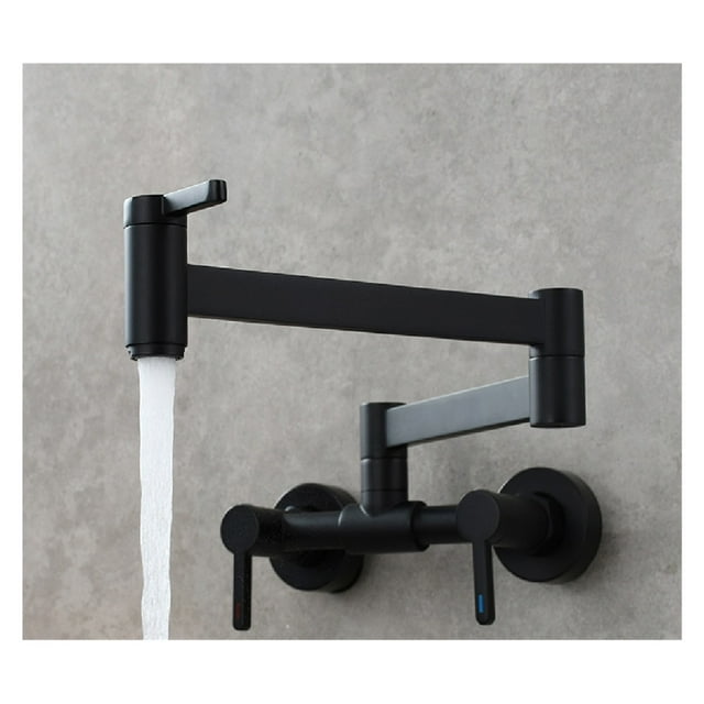 Brushed Three-switch Hot And Cold Basin Faucet In-wall Kitchen Folding Mixing Valve Faucet Bathroom Basin Faucet ,bar Laundry RV Farmhouse