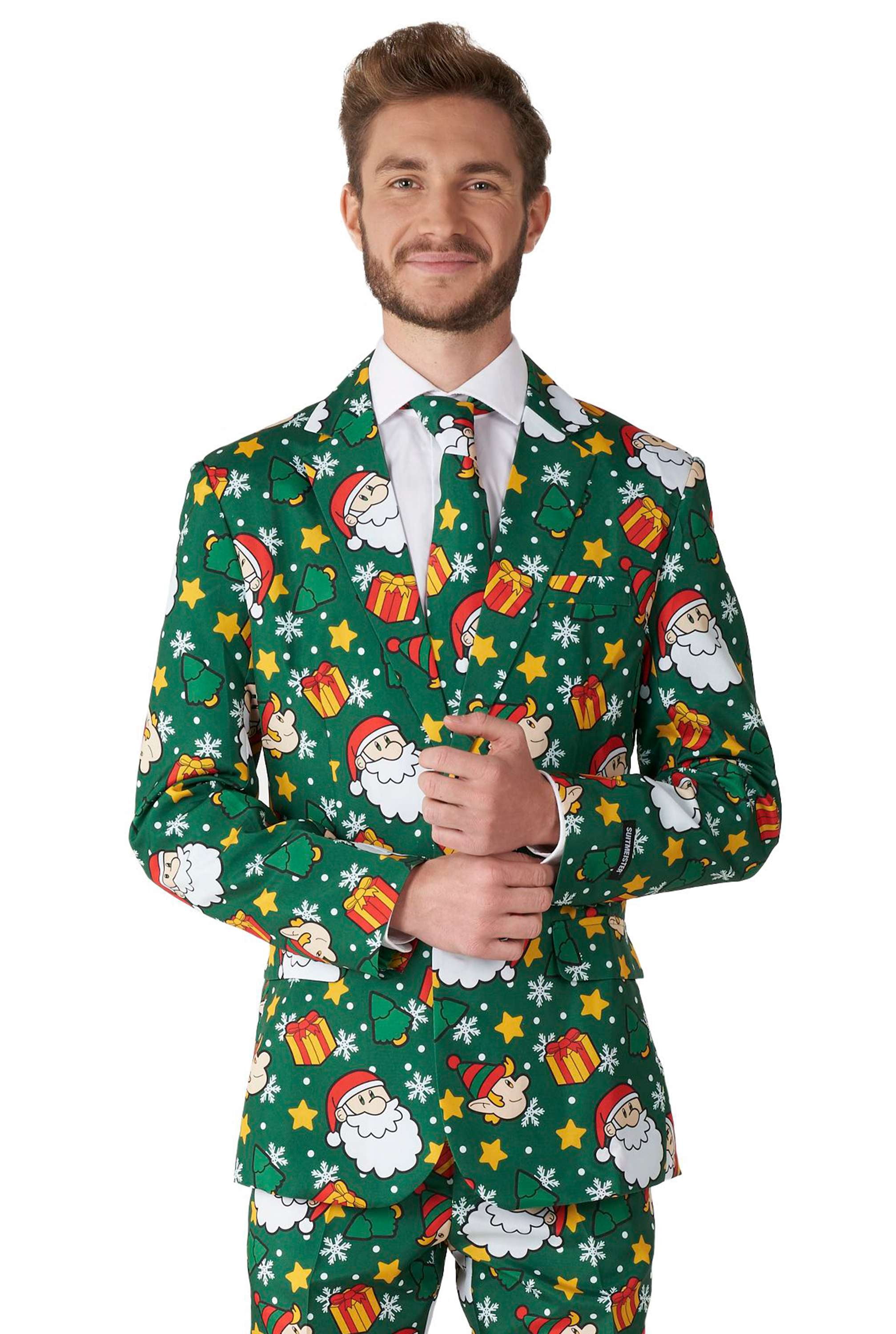 Suitmeister Men's Suits Santa Elves Green - L Green