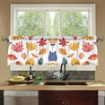 thumbnail image 4 of Yayeee Kitchen Curtains Tier Set of 2 Light Filtering 57"x24" Over Sink Window Panels, Blue Leaves, 4 of 7