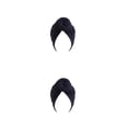 thumbnail image 4 of Sonducket Turbante de 2 capas con nudo, hiyab, Color sólido, ancho, elástico, para la cabeza, diademas, accesorios de estilismo Negro 2Conjunto, 4 of 6