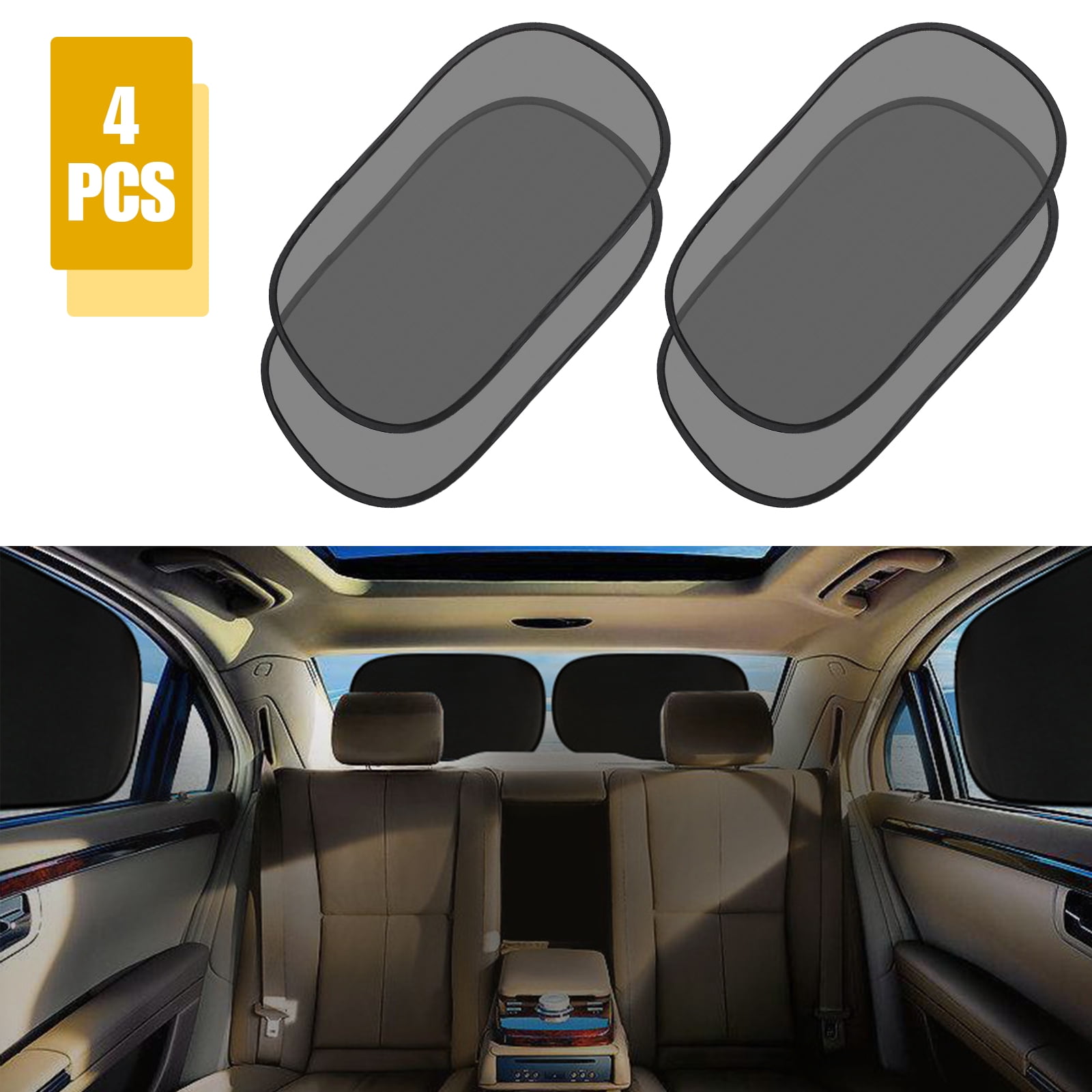 TSV Black Mesh Car Side Back Window Shade, 20” x 12