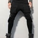 thumbnail image 5 of Pantalones largos para hombre, de color liso, con bolsillo y cordón, informales, juveniles, versátiles, deportivos, de gran tamaño., 5 of 5