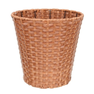 Yyeselk Imitation Rattan Home Large Trash Can For Home Or Office,Desk Trash  Can - Lightweight, Sturdy For Under Desk, Kitchen, Bedroom, Den, Dorm Room  