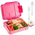 thumbnail image 2 of Bento Box for Adult, Lunch Containers for Adults, LeakProof Lunch Box with Utensils, BPA Free rose, 2 of 9