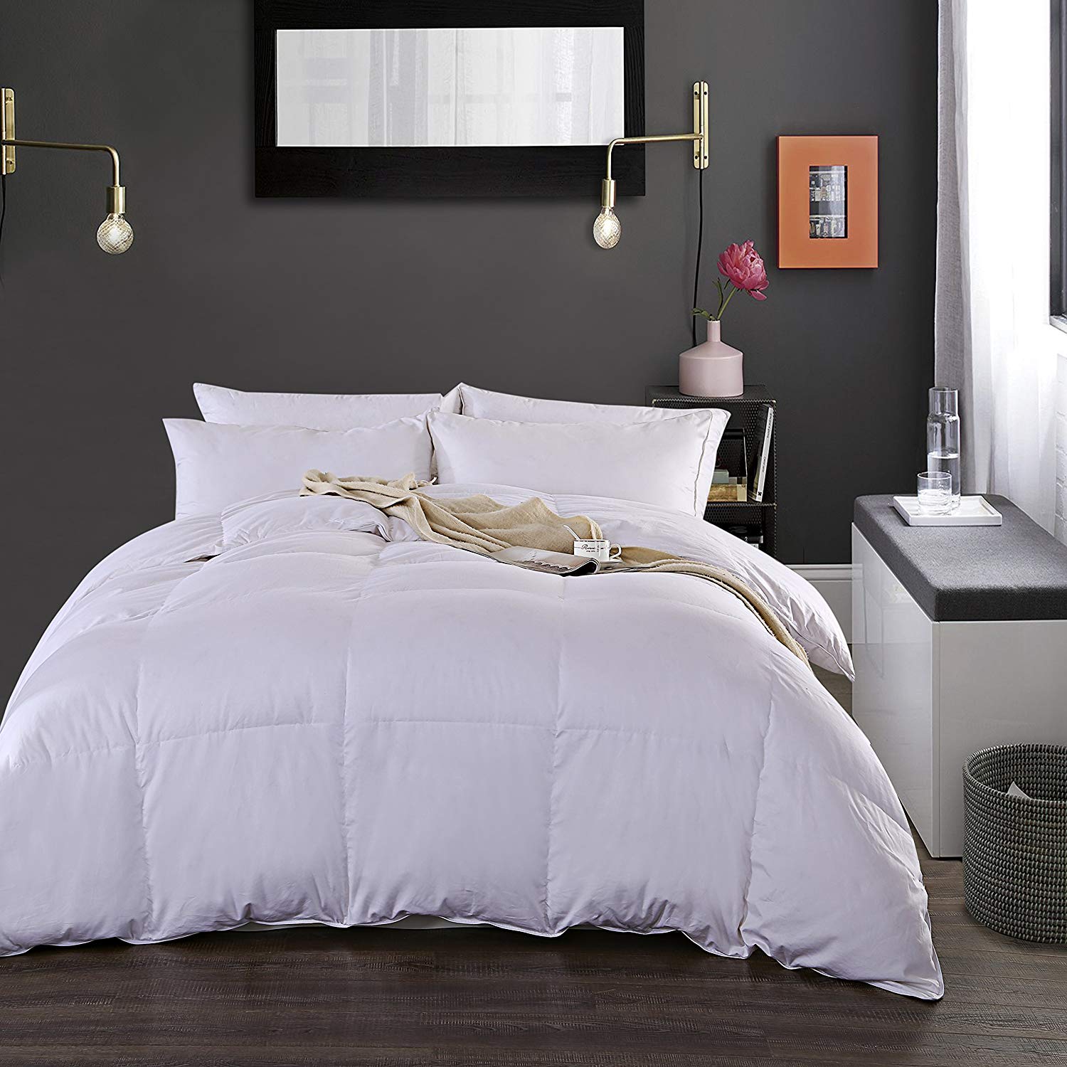 Hypoallergenic White Goose Down Alternative Comforter, Twin