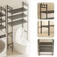 thumbnail image 4 of Clearance! Over The Toilet Storage Shelf, 3-Tier Above Toilet Storage Organizer Rack with Hooks, Freestanding Bathroom Tower Shelf Unit for Small Space, No Rust, Easy to Assemble, on Clearance Black, 4 of 9