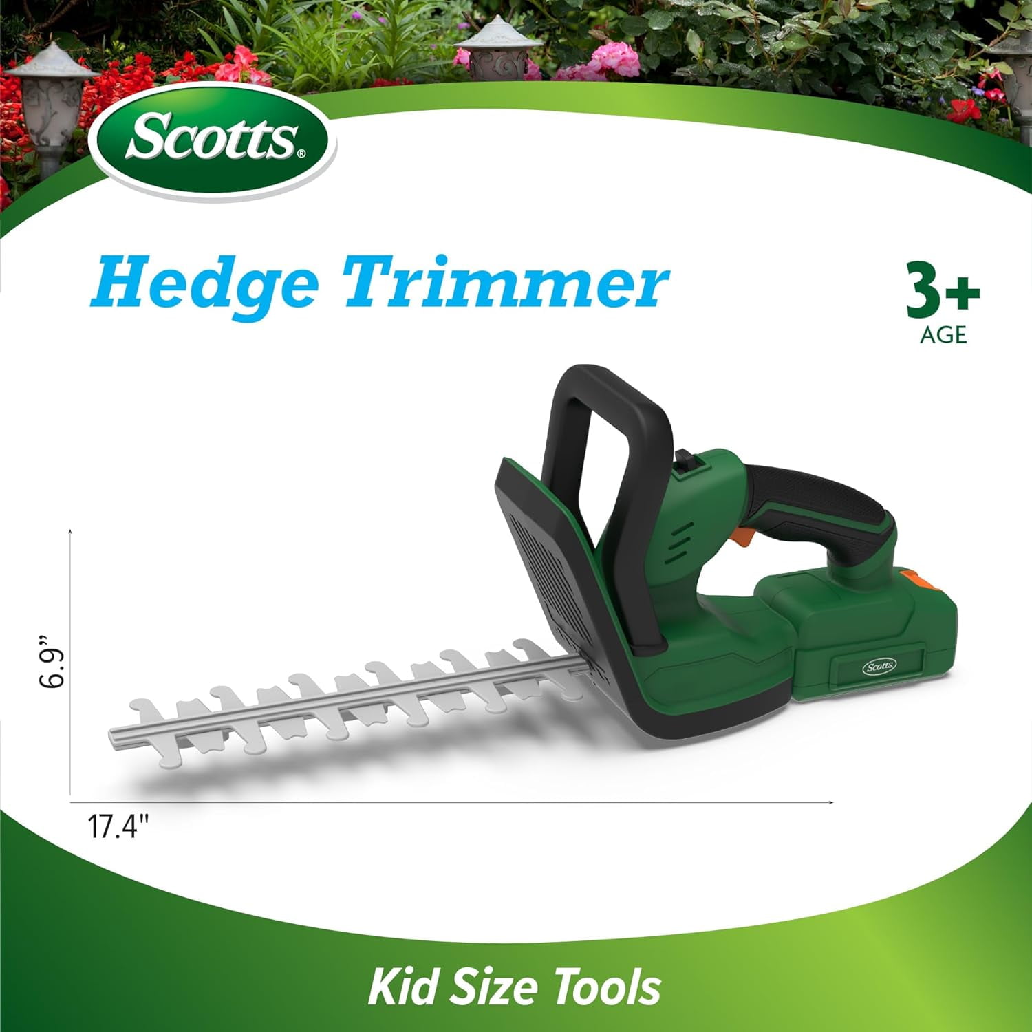 Scott's Role Play Kids Hedge Trimmer - Battery Operated Hedge Trimmer for Kids - Fun Pretend Play Tool for Outdoor Experience - Safe and Realistic Design for Little Landscapers. Ages 3+