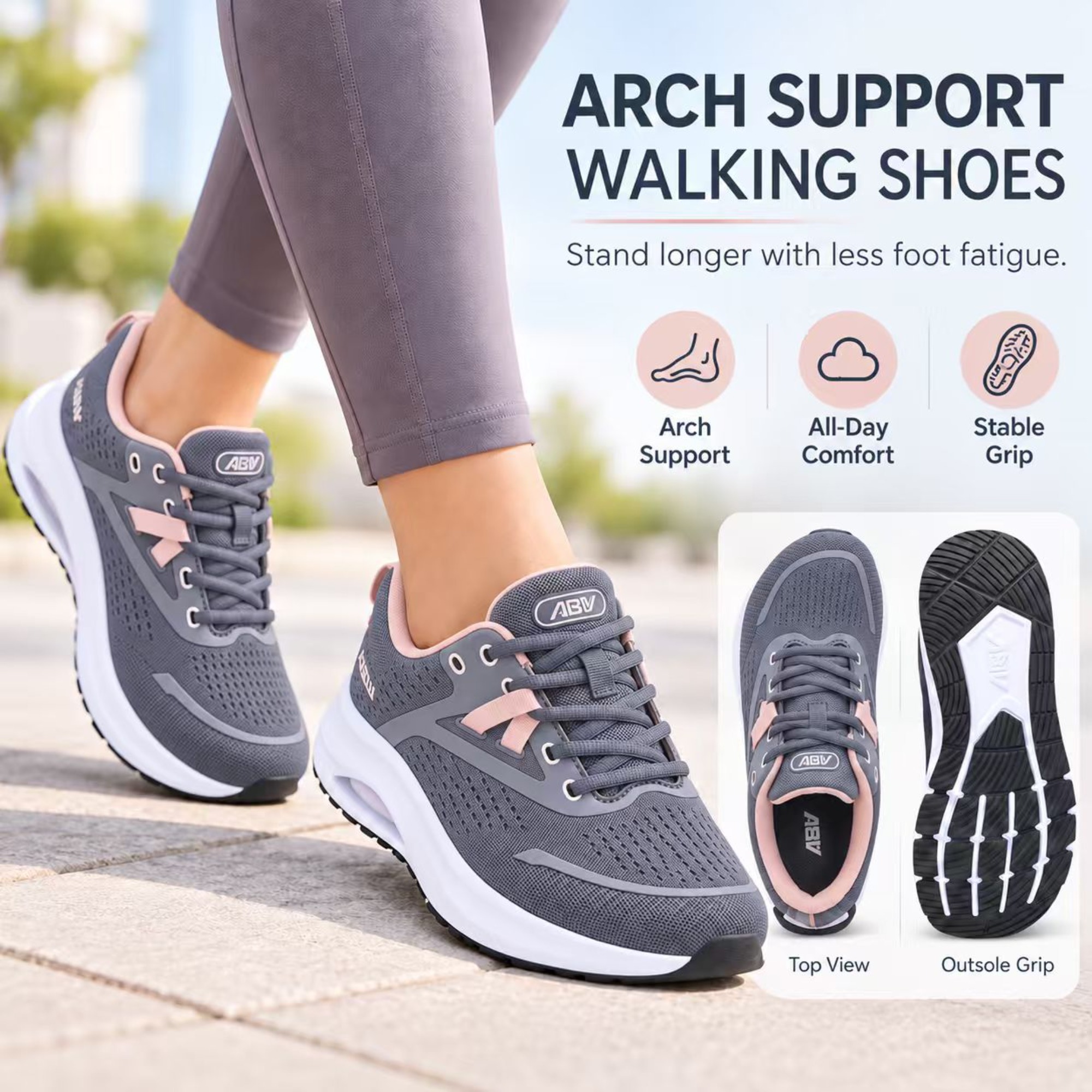 FefiYo Women's Orthotic Walking Shoes, Wide Toe Box photo 6