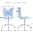thumbnail image 3 of Cute Fuzzy Kids Chair for Teenage Girls Rolling Study Desk Student Chair Furry Computer Task Chair, Adjustable Butterfly Shaped Reading Vanity Chair for Bedroom, Colorful, 3 of 14