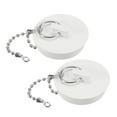 thumbnail image 1 of 2 Pcs Tapones para Bañera, Tapones de Caucho para Drenaje de Bañera 1-5/8" y Cadena de 15" con Perlas, Blanco, 1 of 6