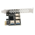 thumbnail image 4 of 4X New 4 Ports PCIe Riser Adapter Board PCI-E 1X to 4 USB 3.0 PCI-E Rabbet GPU Riser Extender Ethereum ETH/Monero, 4 of 8