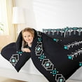 thumbnail image 4 of Manfei bohemian Geometric Print Bedding Comforter Set,Boho Theme Twin Comforter Sets,Black White Cyan Bedding Set For Adult,Breathable Home Decor Reversible,2pcs, 4 of 8