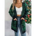 thumbnail image 5 of Michellecmm Womens Plaid Long Cardigan Open Front Long Sleeve Sweater with Pockets Casual Streetwear, 5 of 9