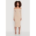 thumbnail image 2 of Womens Asymmetrical Fold Over Off The Shoulder Side Slit Dress, 2 of 4