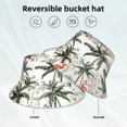 thumbnail image 5 of Naloa Flamingo Palm Trees Reflective Double-Sided Bucket Hat, Sun Hat, Soft and Breathable for Gardening, Beaching, Camping, Hiking, Fishing, 5 of 9