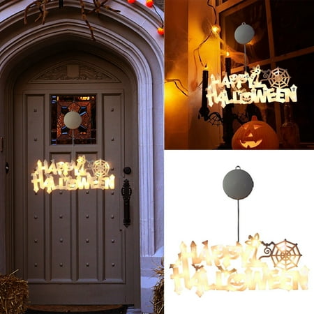 

Yeithhui Hangs Pumpkin Design Halloween Sign Pendant Fun Light up Decoration for Home Party Indoor/Outdoor Use Easy