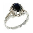 thumbnail image 1 of LBG British Made Stunning 10k White Gold Natural Sapphire Womens Anniversary Ring - 33 size options - Size 8.5, 1 of 7