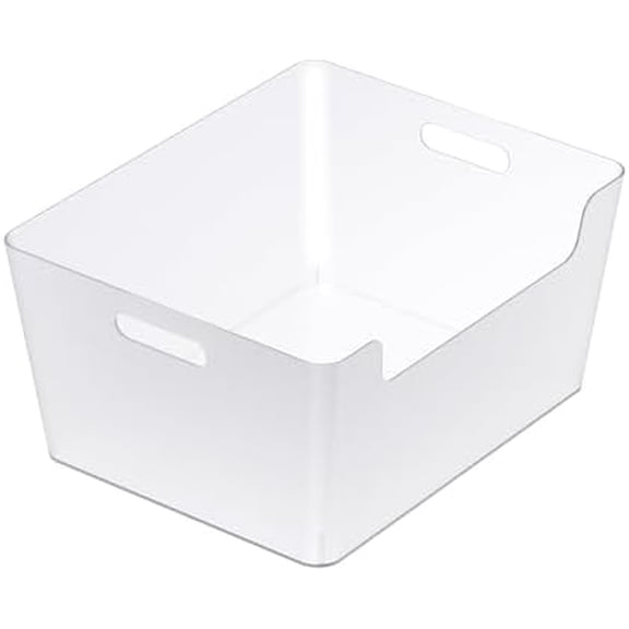 Extra Large Clear Open Storage Bins – 14" x 12" Plastic Organizer Bins with Integrated Handles for Craft, Office & Home Use, 6 Pack$$Art & Craft