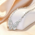 thumbnail image 4 of Guodhu Butterfly Necklace - Rhinestone Pendant Necklaces for Women Butterflies Charm Dainty Jewelry for Valentine's Day Women Teen Party Statement Dress Anniversary Gift, 4 of 4