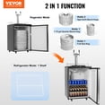 thumbnail image 2 of VEVOR Beer Kegerator, Dual Tap Draft Beer Dispenser, Full Size Keg Refrigerator With Shelf, CO2 Tank(No Gas), Drip Tray & Rail, 23°F- 82.4°F Temperature Control, 162L, Silver, 2 of 9