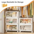 thumbnail image 6 of 340QT Storage Bins with Lids 3 Packs Large Stackable Storage Bins with Wheels Collapsible Storage Bins for Closet Organizers Fully Open Doors Plastic Storage Box Containers for Clothes Bedroom, 6 of 10