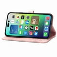 thumbnail image 3 of Dteck for Apple iPhone 15 Wallet Case with Card Holder,Shockproof PU Leather Kickstand Card Slots Case,Embossed Floral Cover with Hand Strap for iPhone 15,Rosegold, 3 of 7