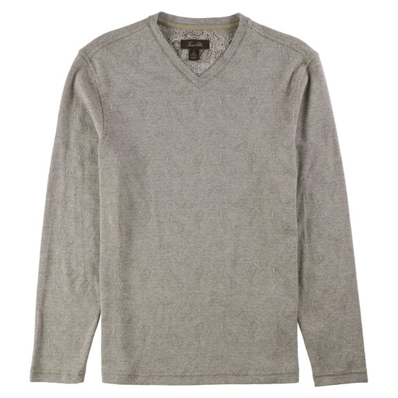 Tasso Elba Mens Jacquard Basic T-Shirt, Brown, Large