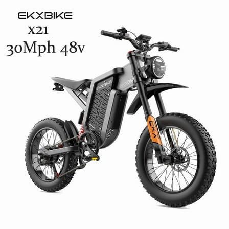30MPH X21 2000W Adult Electric Bike,48V35Ah Samsung Battery,Shimano 7-Speed, Hydraulic Brake, 20"x4.0" Fat Tire E-Bike MTB UL2849