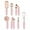 rose gold and pink, variant on White & Gold Kitchen Tools and Gadgets - Luxe 7PC Cooking Tools and Gadgets with Anti-Slip Handles, Utensils Set, Gold Kitchen Accessories,Premium Kitchen Gadget Set (Champagne gold & black)