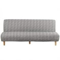 thumbnail image 2 of 2024 Futon Slipcover Armless Sofa Covers Stretch Sofa Bed Slipcover Protector Elastic (Light Gray Animal), 2 of 8