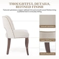 thumbnail image 5 of LEGAHOME Beige Upholstered Dining Chairs Set of 2, Modern Farmhouse Dining Room Chairs with Curved Backrest, Copper Nail Detailing and Solid Wood Legs for Kitchen, Dining Room, 5 of 8